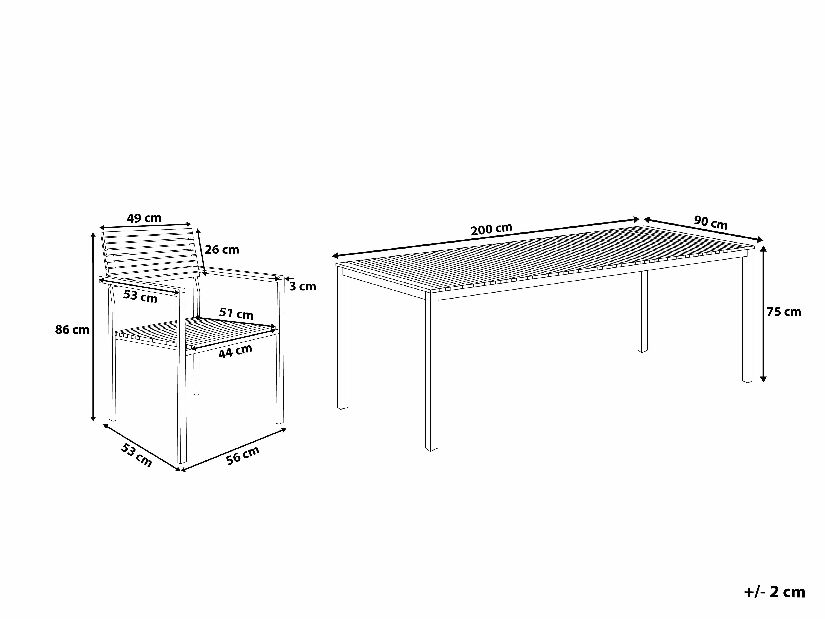 Zahradní jídelní sada Veneto (světlé dřevo)
