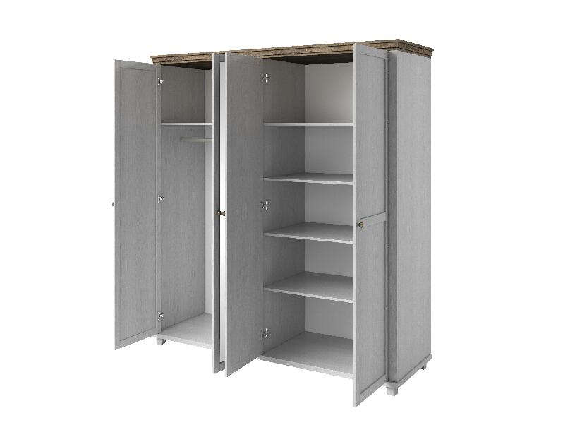 Šatní skříň se zrcadlem Elvina S Typ 20 (bílý popel + dub lefkas)