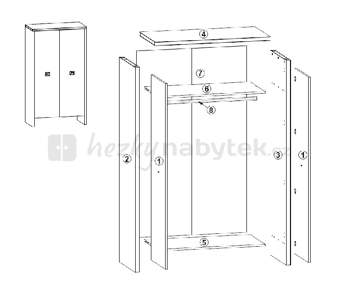 Šatní skříň BRW Maestica SZF2D_20_11