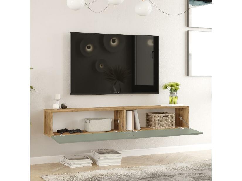  TV stolek/skříňka France 8 (borovice atlantická + zelená)