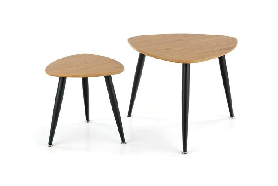 Set 2 ks. Konferenčních stolků Messi (dub zlatý + černá)