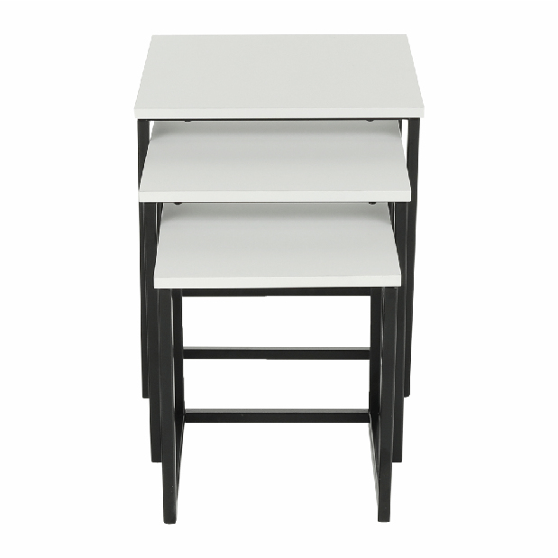 Set 3 ks konferenčních stolků Kastty typ 3 (bílá + černá)