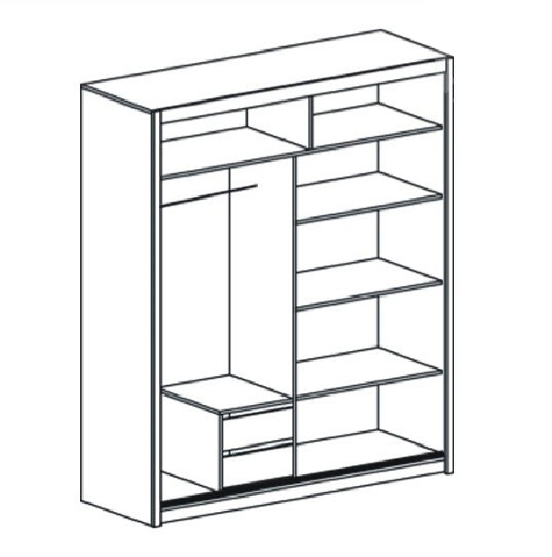 Šatní skříň Toronto wenge + zrcadlo