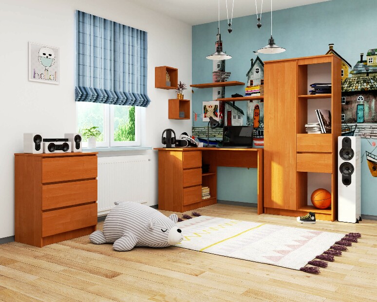 Rohový PC stolek Bodhi (olše) (L)