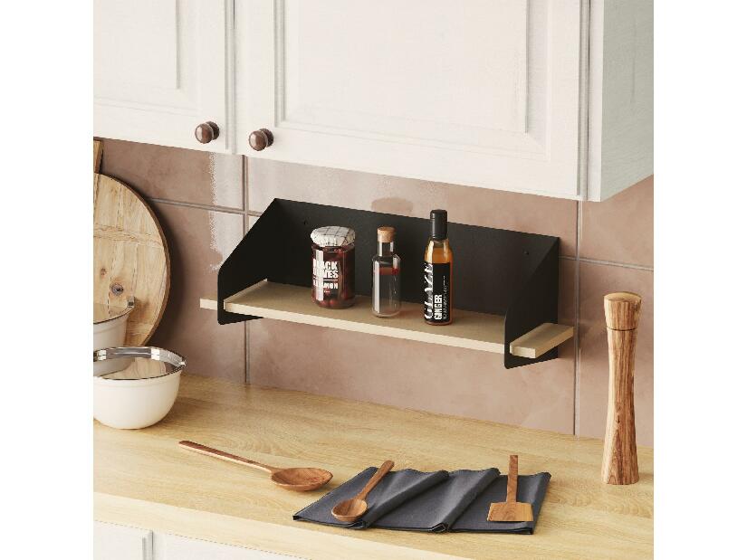 Nástěnná police Longoan 1 (černá)