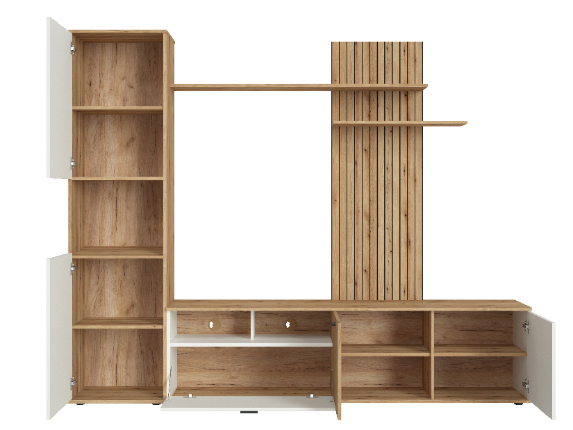 Obývací stěna Rolluna (dub coast evoke + bílá perla)