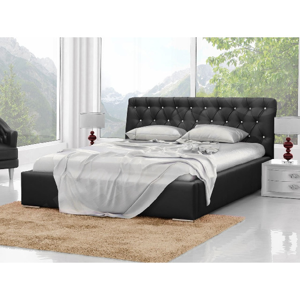 Kontinentální postel Enoa (černá) *bazar