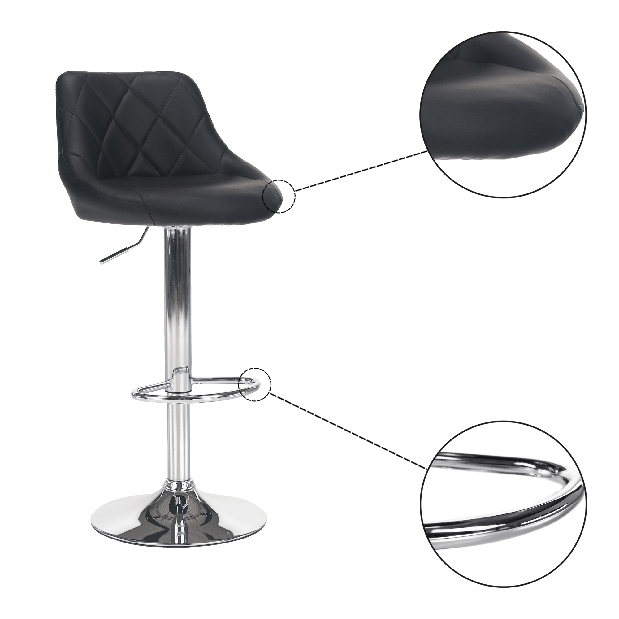 Barová židle Mariora (černá ekokůže)