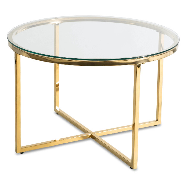 Konferenční stolek Fragmento (transparentní + zlatá)