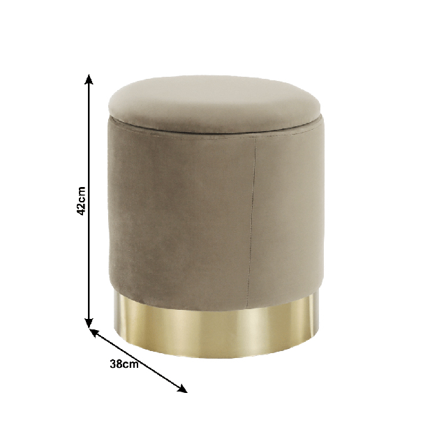 Taburet Annin (šedohnědá)