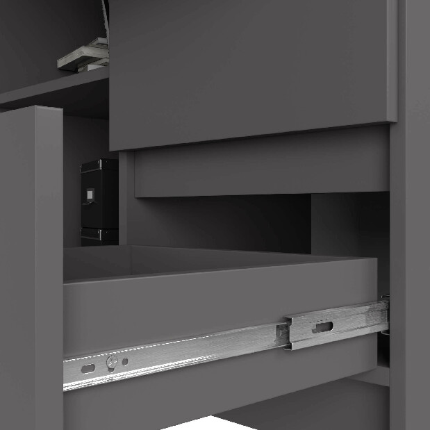 Rohový PC stolek Balcon (grafit) (P)