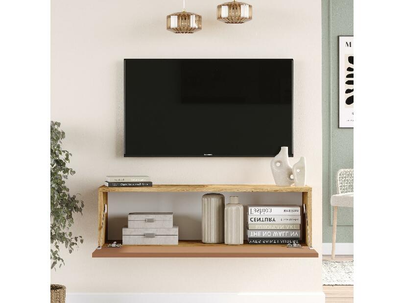  TV stolek/skříňka France 12 (borovice atlantická + cihlová)