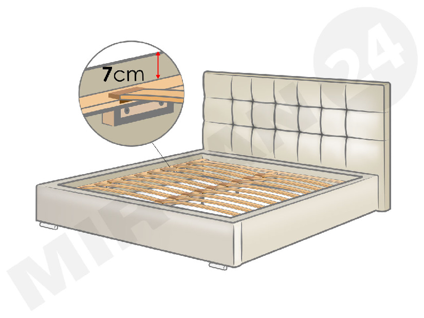 Kontinentální postel Enoa (černá) *bazar