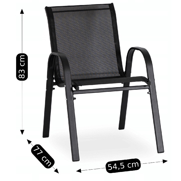 Zahradní set Magro (černá) (pro 4 osoby)