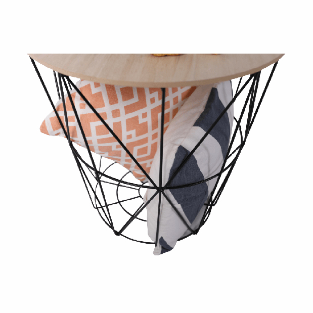 Příruční stolek Nanko typ 3 (přírodní + černá) *výprodej