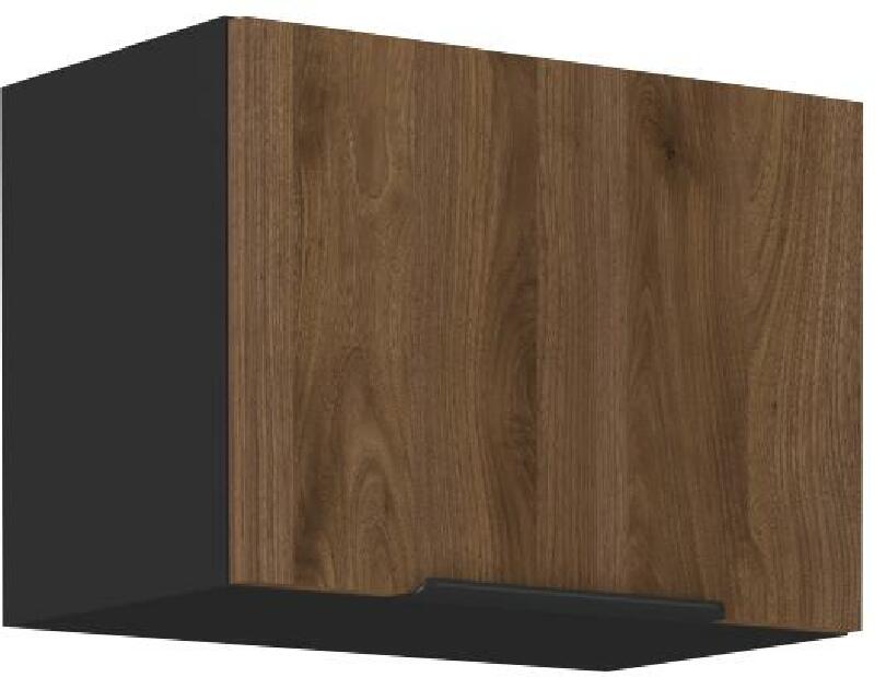 Horní kuchyňská skříňka Manana 50 GU 36 1F (korpus: černá matná + fronta: ořech okapi)