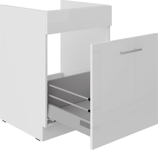 Dolní kuchyňská skříňka Lavera 60 ZL 1S BB (korpus: bílá + fronta: lesk bílý)