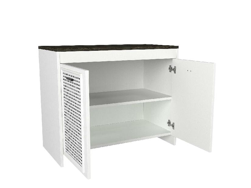 Skříňka Donna 90 (bílá + tmavě hnědá)