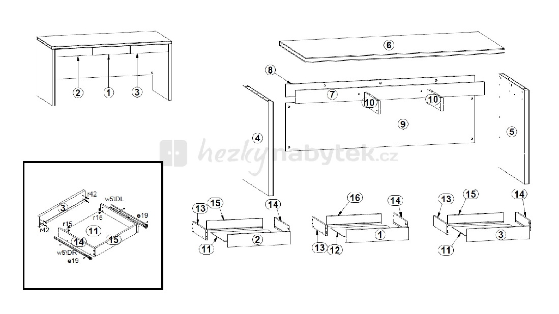 Psací stůl BRW CREATIO BIU/160 