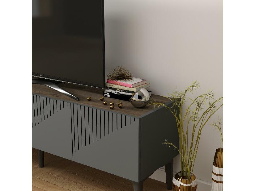 TV stolek/skříňka Tomune 4 (antracit + ořech)