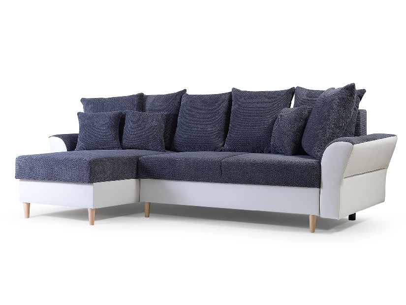 Rohová sedací souprava Artan (tmavěšedá + bílá) (L)