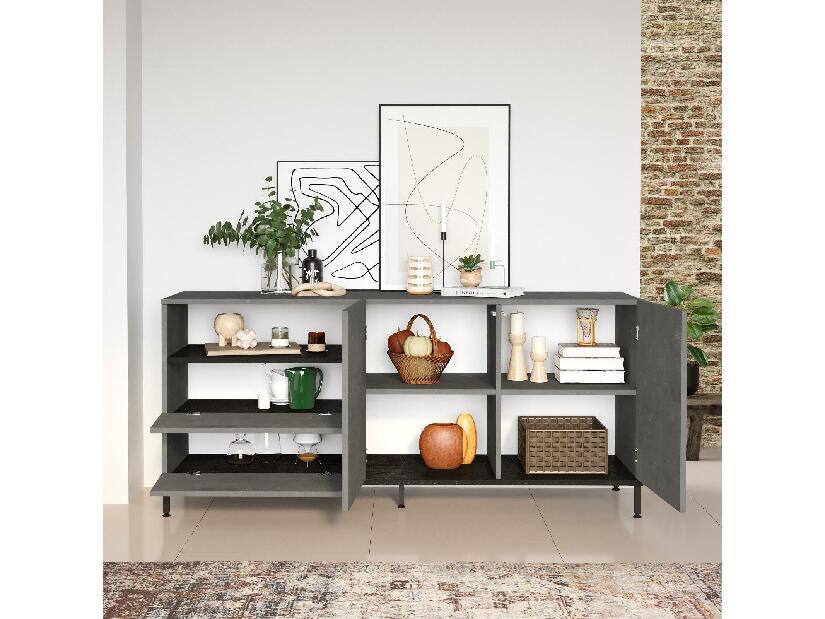 Sada nábytku do obývacího pokoje Levoretta 36 (šedá + černá)