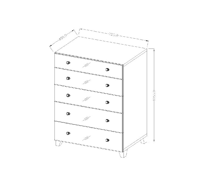 Komod skříň Belinda Typ 45 (bílá)