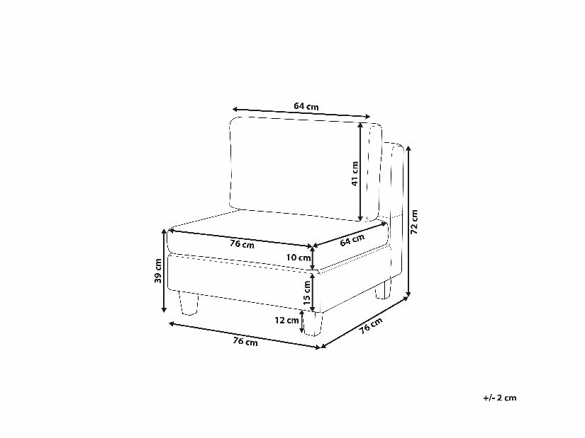 Modulární pohovka FELLE (polyester) (světle šedá) (pro 3 lidi) (s taburetem)