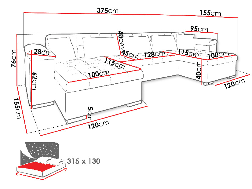 Rohová sedací souprava Wicenzota (měděná + čokoládová)