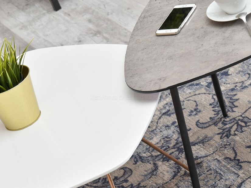 Konferenční stolek Petal Zest Xl (bílá + černá)