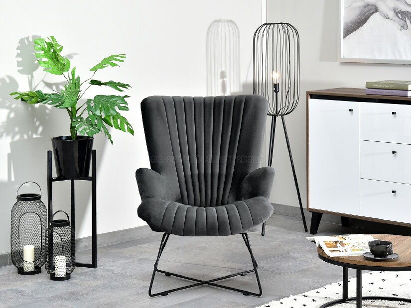 Relaxační křeslo Nuttshell (grafitová + černá)