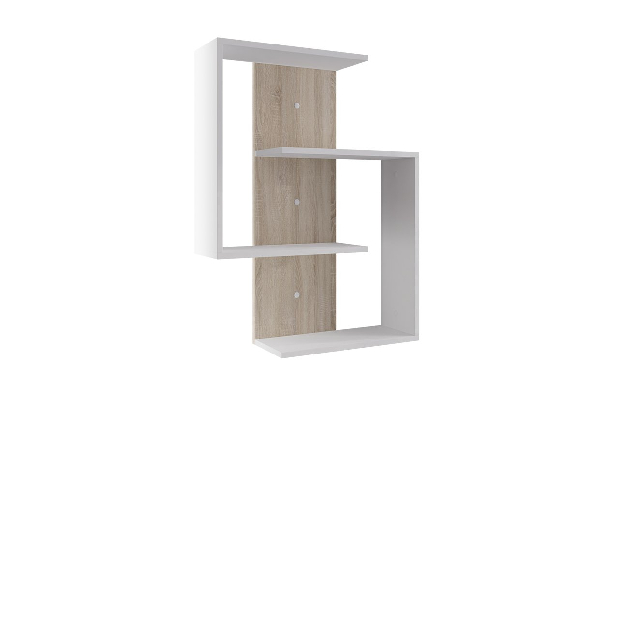 Závěsná police Gyanna (bílá + sonoma)