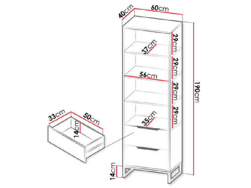 Regál Irmadi IA7 (hikora + bílá)