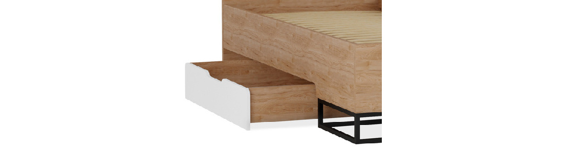 Jednolůžková postel 90cm Irmadi IA5 (hikora + bílá + šedá)