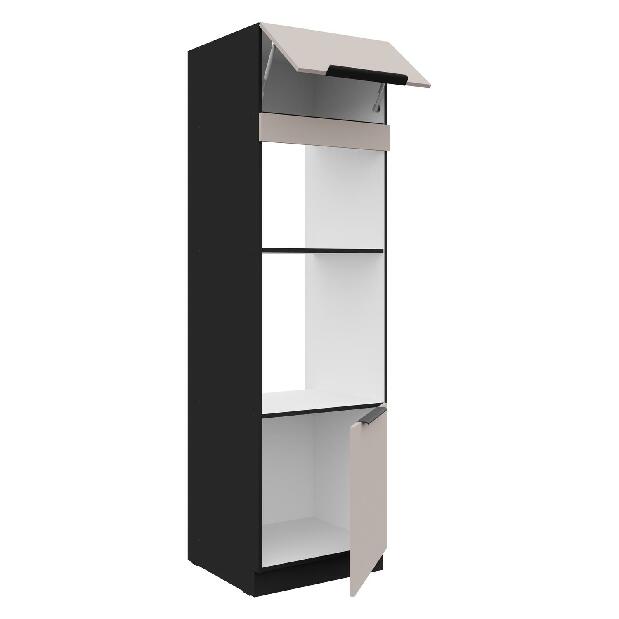 Potravinová kuchyňská skříňka Aaron 60 DPM-210 2F (černá matná + kašmír)