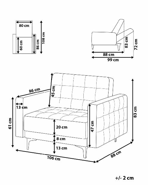 Křeslo Aberlady (grafit)