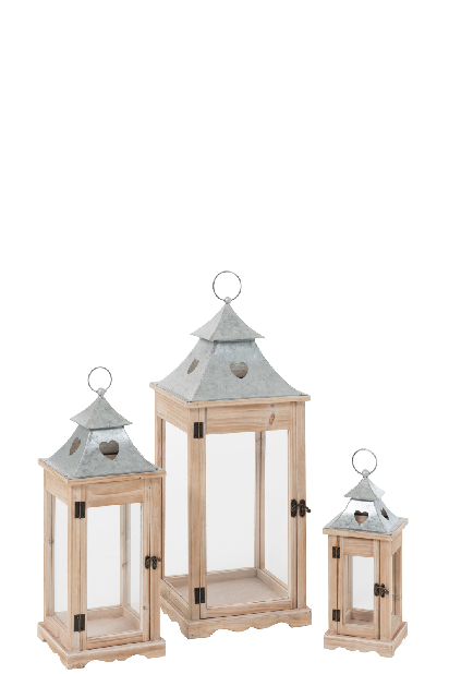 Lucerna (3 ks.) (Přírodní) 72x29x29cm