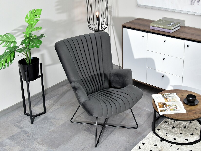 Relaxační křeslo Nuttshell (grafitová + černá)