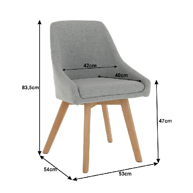 Jídelní židle Terra (šedá)