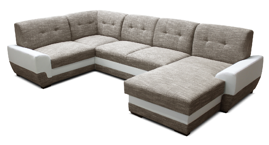 Rohová sedací souprava U Simona 1+A+2+L (béžová + bílá) (P)