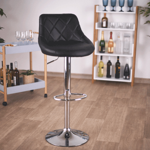 Barová židle Mariora (černá ekokůže)