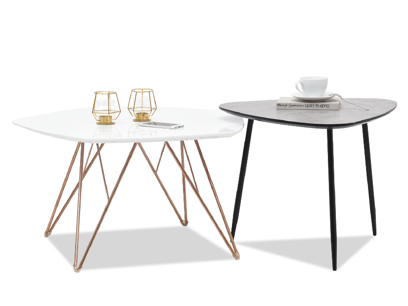 Konferenční stolek Petal Zest Xl (bílá + černá)