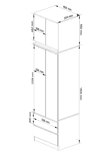 Šatní skříň Slots (dub sonoma + bílá) (s nástavbou)