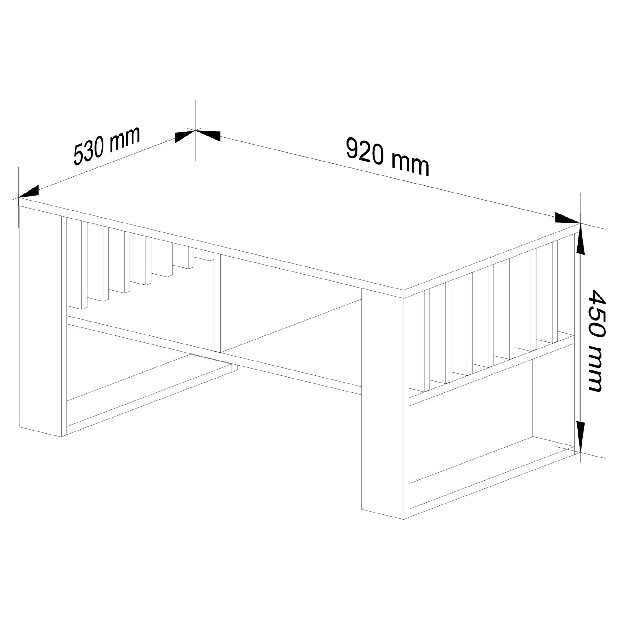 Konferenční stolek Renunciara (dub sonoma + černá)