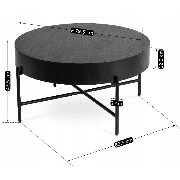 Konferenční stolek Blandos (černá)