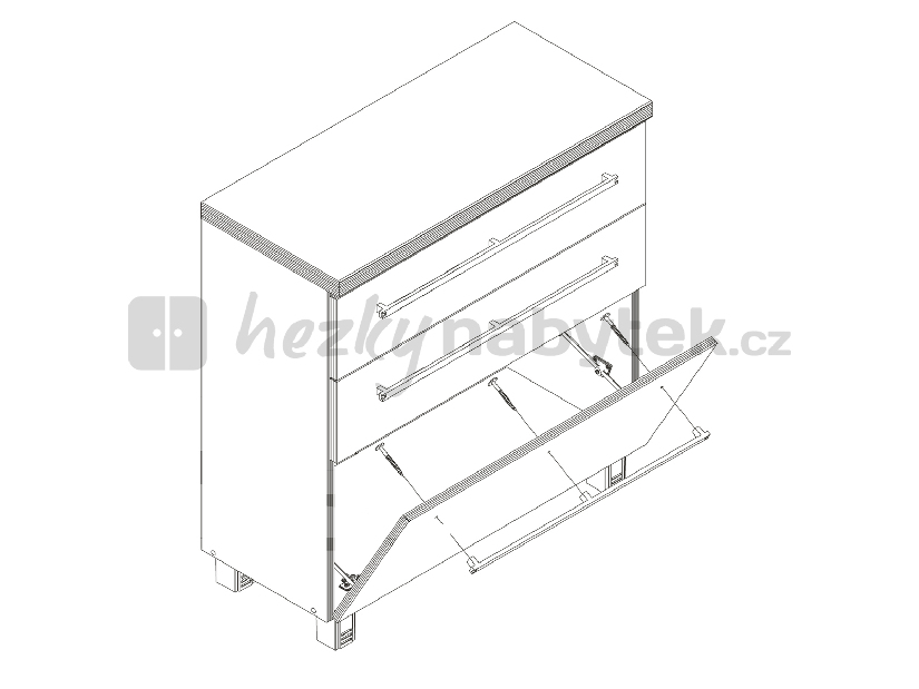 Botník (skříňka na boty) BRW VIS A VIS VK2S/8/8