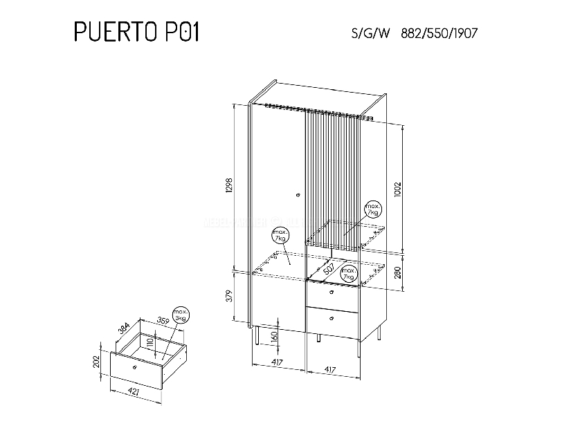 Nábytek do kanceláře Presuntos 6 (černá)