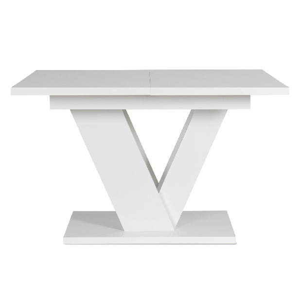 Rozkládací jídelní stůl Comentado (lesk bílý) (pro 4-6 osob)