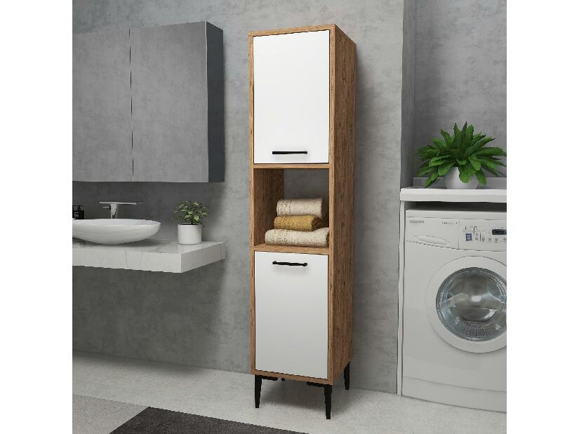 Koupelnová skříňka Damin (bílá + borovice atlantická)