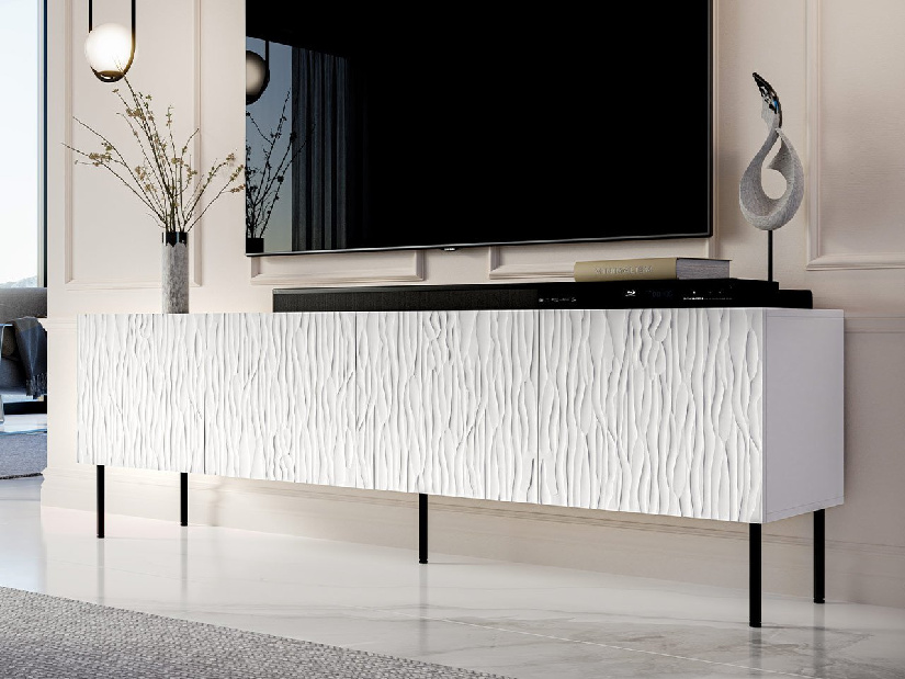 TV skříňka/stolek Lomaller (bílá + černá)